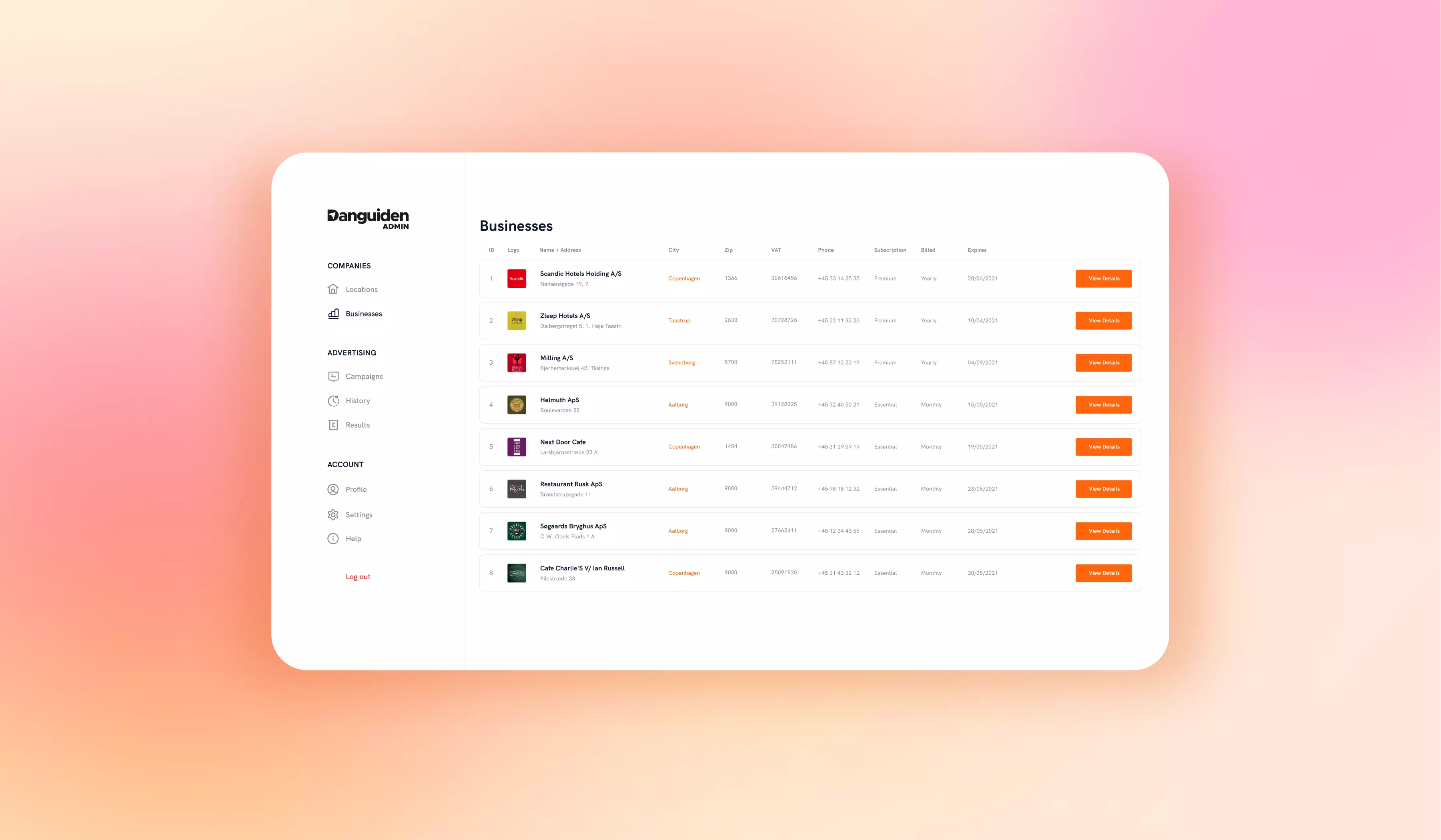 Danguiden web platform overview
